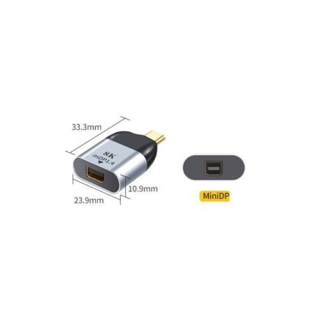 ADAPTADOR USB-C USB 3.1 TIPO C MACHO A MINIDISPLAYPORT HEMBRA